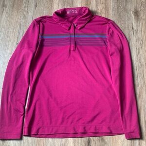 Vtg Nike Golf Polo Shirt Womens Small Magenta Dri-Fit Performance 1/4 Zip